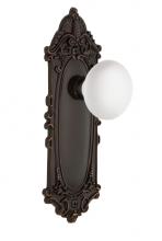 Nostalgic Warehouse 707985 - Nostalgic Warehouse Victorian Plate Single Dummy White Porcelain Door Knob in Timeless Bronze