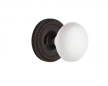 Nostalgic Warehouse 708040 - Nostalgic Warehouse Rope Rosette Double Dummy White Porcelain Door Knob in Timeless Bronze