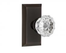 Nostalgic Warehouse 708044 - Nostalgic Warehouse Studio Plate Double Dummy Crystal Glass Door Knob in Timeless Bronze