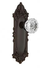 Nostalgic Warehouse 708061 - Nostalgic Warehouse Victorian Plate Double Dummy Crystal Glass Door Knob in Timeless Bronze