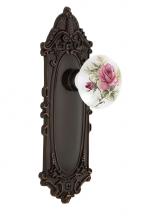 Nostalgic Warehouse 708068 - Nostalgic Warehouse Victorian Plate Double Dummy White Rose Porcelain Door Knob in Timeless Bronze