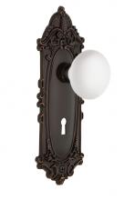 Nostalgic Warehouse 708100 - Nostalgic Warehouse Victorian Plate with Keyhole Double Dummy White Porcelain Door Knob in Timeles