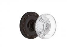 Nostalgic Warehouse 708122 - Nostalgic Warehouse Rope Rosette Privacy Round Clear Crystal Glass Door Knob in Timeless Bronze