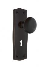 Nostalgic Warehouse 708166 - Nostalgic Warehouse Prairie Plate with Keyhole Privacy Black Porcelain Door Knob in Timeless Bronz