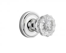 Nostalgic Warehouse 708389 - Nostalgic Warehouse Classic Rosette Passage Crystal Glass Door Knob in Bright Chrome