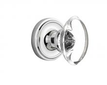 Nostalgic Warehouse 708440 - Nostalgic Warehouse Classic Rosette Passage Oval Clear Crystal Glass Door Knob in Bright Chrome