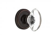 Nostalgic Warehouse 708444 - Nostalgic Warehouse Classic Rosette Passage Oval Clear Crystal Glass Door Knob in Timeless Bronze