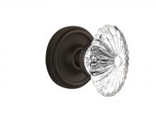 Nostalgic Warehouse 708449 - Nostalgic Warehouse Classic Rosette Passage Oval Fluted Crystal Glass Door Knob in Oil-Rubbed Bron