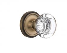 Nostalgic Warehouse 708462 - Nostalgic Warehouse Classic Rosette Passage Round Clear Crystal Glass Door Knob in Antique Brass