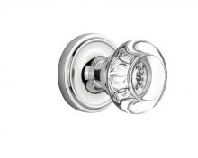 Nostalgic Warehouse 708464 - Nostalgic Warehouse Classic Rosette Passage Round Clear Crystal Glass Door Knob in Bright Chrome