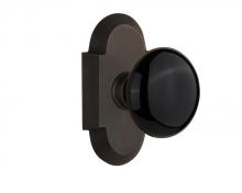 Nostalgic Warehouse 708504 - Nostalgic Warehouse Cottage Plate Passage Black Porcelain Door Knob in Oil-Rubbed Bronze