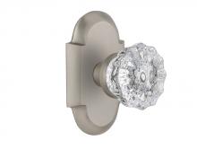 Nostalgic Warehouse 708532 - Nostalgic Warehouse Cottage Plate Passage Crystal Glass Door Knob in Satin Nickel