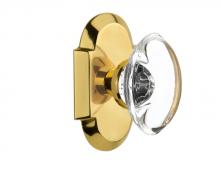 Nostalgic Warehouse 708576 - Nostalgic Warehouse Cottage Plate Passage Oval Clear Crystal Glass Door Knob in Polished Brass