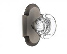 Nostalgic Warehouse 708594 - Nostalgic Warehouse Cottage Plate Passage Round Clear Crystal Glass Door Knob in Antique Pewter