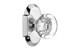 Nostalgic Warehouse 708595 - Nostalgic Warehouse Cottage Plate Passage Round Clear Crystal Glass Door Knob in Bright Chrome