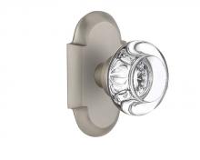 Nostalgic Warehouse 708598 - Nostalgic Warehouse Cottage Plate Passage Round Clear Crystal Glass Door Knob in Satin Nickel