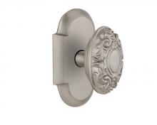 Nostalgic Warehouse 708611 - Nostalgic Warehouse Cottage Plate Passage Victorian Door Knob in Satin Nickel