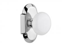 Nostalgic Warehouse 708622 - Nostalgic Warehouse Cottage Plate Passage White Porcelain Door Knob in Bright Chrome