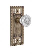 Nostalgic Warehouse 708647 - Nostalgic Warehouse Craftsman Plate Passage Crystal Glass Door Knob in Antique Brass