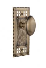 Nostalgic Warehouse 708662 - Nostalgic Warehouse Craftsman Plate Passage Homestead Door Knob in Antique Brass