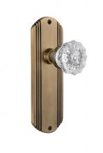 Nostalgic Warehouse 708751 - Nostalgic Warehouse Deco Plate Passage Crystal Glass Door Knob in Antique Brass