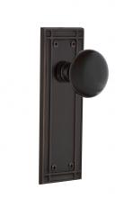 Nostalgic Warehouse 709215 - Nostalgic Warehouse Mission Plate Passage Black Porcelain Door Knob in Timeless Bronze