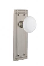 Nostalgic Warehouse 709304 - Nostalgic Warehouse Mission Plate Passage White Porcelain Door Knob in Satin Nickel