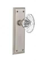 Nostalgic Warehouse 709399 - Nostalgic Warehouse New York Plate Passage Oval Fluted Crystal Glass Door Knob in Satin Nickel