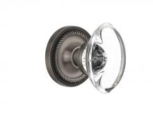 Nostalgic Warehouse 709673 - Nostalgic Warehouse Rope Rosette Passage Oval Clear Crystal Glass Door Knob in Antique Pewter