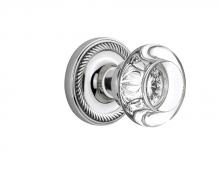 Nostalgic Warehouse 709698 - Nostalgic Warehouse Rope Rosette Passage Round Clear Crystal Glass Door Knob in Bright Chrome