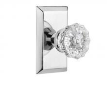 Nostalgic Warehouse 709763 - Nostalgic Warehouse Studio Plate Passage Crystal Glass Door Knob in Bright Chrome