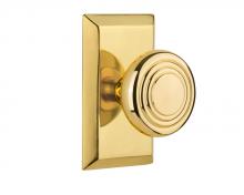 Nostalgic Warehouse 709772 - Nostalgic Warehouse Studio Plate Passage Deco Door Knob in Polished Brass