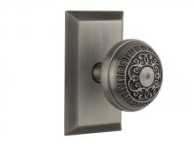 Nostalgic Warehouse 709776 - Nostalgic Warehouse Studio Plate Passage Egg & Dart Door Knob in Antique Pewter