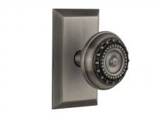 Nostalgic Warehouse 709789 - Nostalgic Warehouse Studio Plate Passage Meadows Door Knob in Antique Pewter