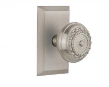 Nostalgic Warehouse 709792 - Nostalgic Warehouse Studio Plate Passage Meadows Door Knob in Satin Nickel