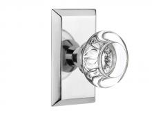 Nostalgic Warehouse 709829 - Nostalgic Warehouse Studio Plate Passage Round Clear Crystal Glass Door Knob in Bright Chrome