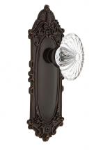 Nostalgic Warehouse 709946 - Nostalgic Warehouse Victorian Plate Passage Oval Fluted Crystal Glass Door Knob in Timeless Bronze