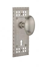 Nostalgic Warehouse 710105 - Nostalgic Warehouse Craftsman Plate with Keyhole Passage Homestead Door Knob in Satin Nickel