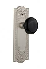 Nostalgic Warehouse 710115 - Nostalgic Warehouse Meadows Plate Single Dummy Black Porcelain Door Knob in Satin Nickel