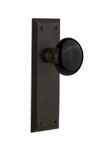 Nostalgic Warehouse 710120 - Nostalgic Warehouse New York Plate Single Dummy Black Porcelain Door Knob in Oil-Rubbed Bronze