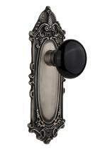 Nostalgic Warehouse 710228 - Nostalgic Warehouse Victorian Plate Double Dummy Black Porcelain Door Knob in Antique Pewter