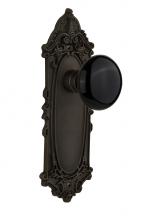 Nostalgic Warehouse 710230 - Nostalgic Warehouse Victorian Plate Double Dummy Black Porcelain Door Knob in Oil-Rubbed Bronze