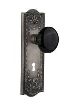 Nostalgic Warehouse 710261 - Nostalgic Warehouse Meadows Plate with Keyhole Double Dummy Black Porcelain Door Knob in Antique P