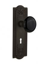 Nostalgic Warehouse 710263 - Nostalgic Warehouse Meadows Plate with Keyhole Double Dummy Black Porcelain Door Knob in Oil-Rubbe