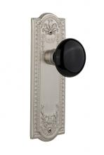 Nostalgic Warehouse 710307 - Nostalgic Warehouse Meadows Plate Privacy Black Porcelain Door Knob in Satin Nickel