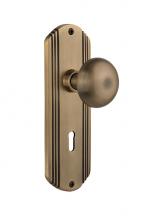 Nostalgic Warehouse 710482 - Nostalgic Warehouse Deco Plate with Keyhole Passage New York Door Knob in Antique Brass