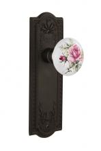 Nostalgic Warehouse 711089 - Nostalgic Warehouse Meadows Plate Double Dummy White Rose Porcelain Door Knob in Oil-Rubbed Bronze