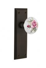 Nostalgic Warehouse 711096 - Nostalgic Warehouse New York Plate Double Dummy White Rose Porcelain Door Knob in Oil-Rubbed Bronz