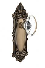 Nostalgic Warehouse 711355 - Nostalgic Warehouse Victorian Plate Passage Oval Clear Crystal Glass Door Knob in Antique Brass