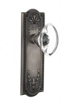 Nostalgic Warehouse 711431 - Nostalgic Warehouse Meadows Plate Single Dummy Oval Clear Crystal Glass Door Knob in Antique Pewte